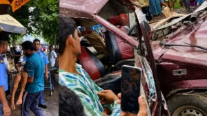 मुर्शिदाबाद में ट्रेन से टकराई स्कूल वैन