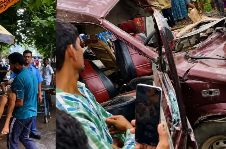 मुर्शिदाबाद में ट्रेन से टकराई स्कूल वैन
